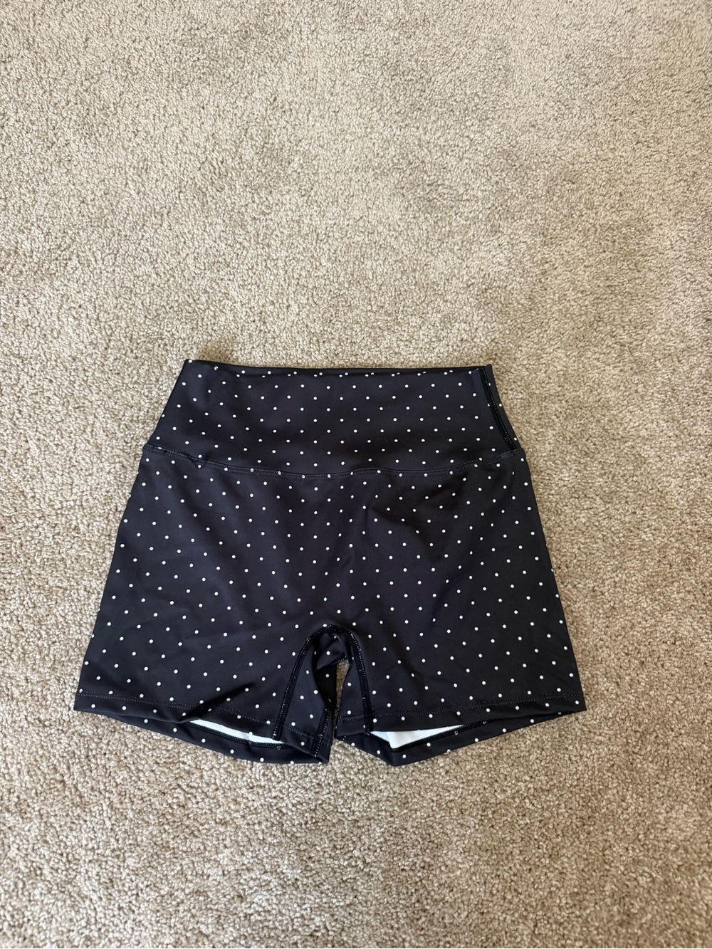 Amazon Black Polka Dot High-Rise Bike Shorts